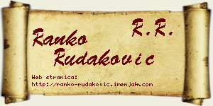 Ranko Rudaković vizit kartica